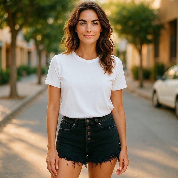 🌸 Abercrombie & Fitch The Mom Short – High Rise Black Denim Shorts 25/0 – Raw E - Picture 1 of 12